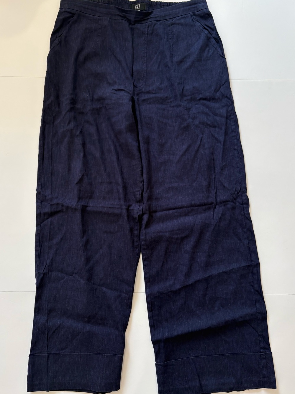 Kut from the Kloth Linen Blend Navy Pants XL